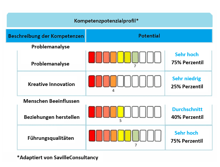 Tabelle: Kompetenzpotentialprofil