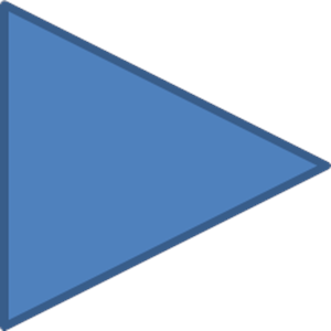 blaues Dreieck mit blauer Umrandung